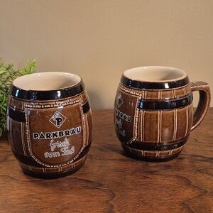 MARZI & REMY Vintage Ceramic German Parkbräu Brewery Barrel Beer Stein Mug